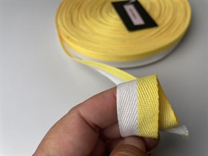 Bændelbånd - gul og hvid stribe